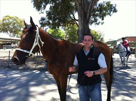 Michael with Blue Lion after his dominant win at Seymour